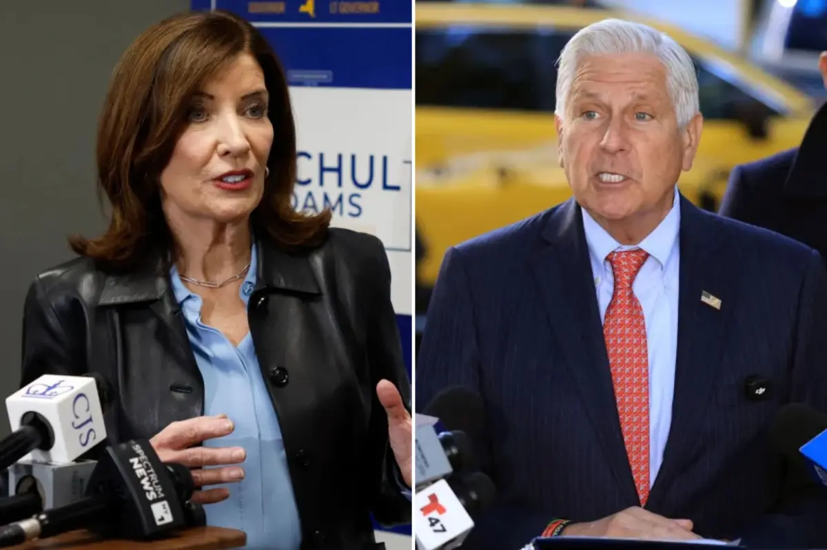 Hochul maintains a 14-point advantage over Blakeman as the New York governor's race approaches its conclusion.