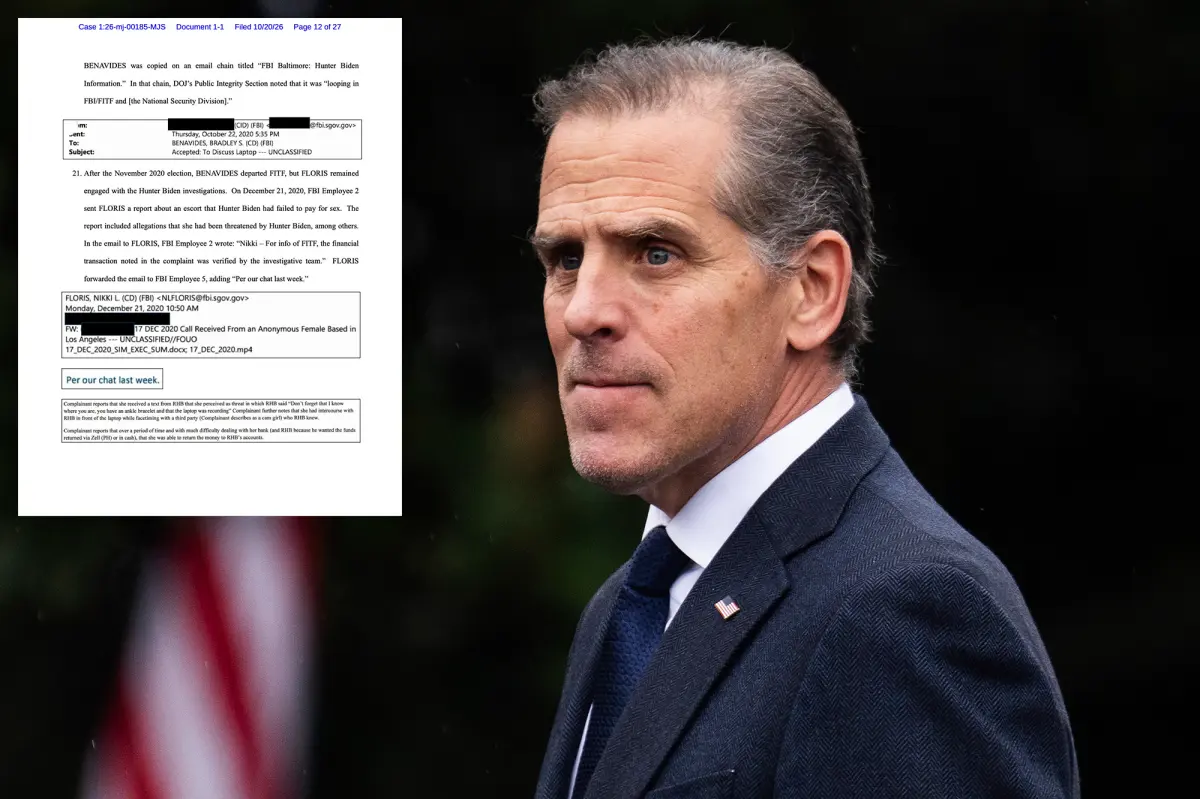 Hunter Biden made threats to a sex worker after the 2020 election amidst the laptop controversy, according to new FBI emails.