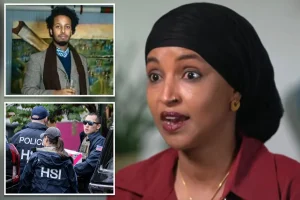 Ilhan Omar provides a puzzling answer when questioned about a possible connection to her ex-husband in her first interview after the DC raid.