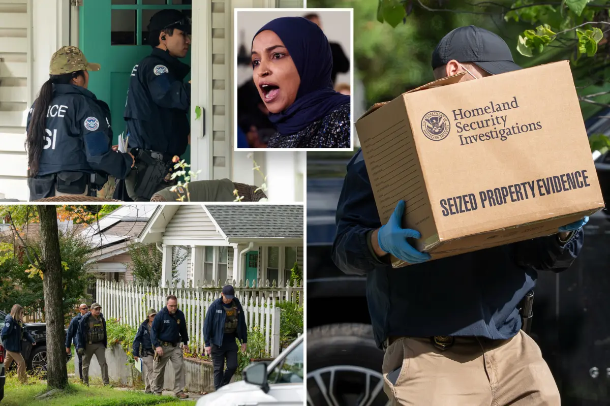 Ilhan Omar's phone and passport are among the belongings seized during a home raid as authorities work to strengthen their case for her deportation.