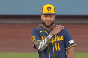 Jackson Chourio's funny encounter with a praying mantis takes center stage during Brewers-Dodgers NLCS Game 3