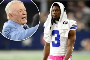 Jerry Jones and George Pickens react strongly after Dak Prescott throws a game-ending interception for the Cowboys.