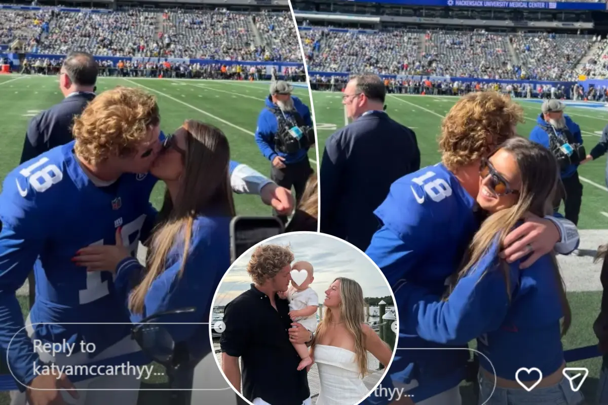 JJ McCarthy and his wife shared a meaningful moment on the sidelines before the Giants' standout performance.