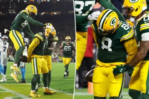 Josh Jacobs, running back for the Green Bay Packers, explains that the touchdown celebration that faced backlash was inspired by a gospel song.