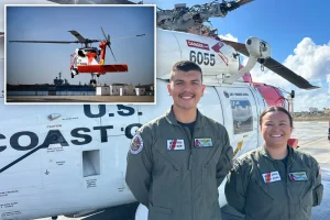 Josh Law, a Coast Guard swimmer, battled the waves and darkness to save 16 individuals from the Pacific Ocean.