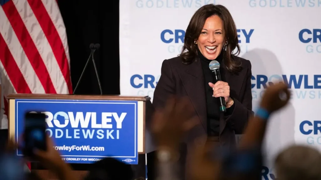 Kamala Harris' trip to Wisconsin indicates Crowley's challenges, according to Tiffany.