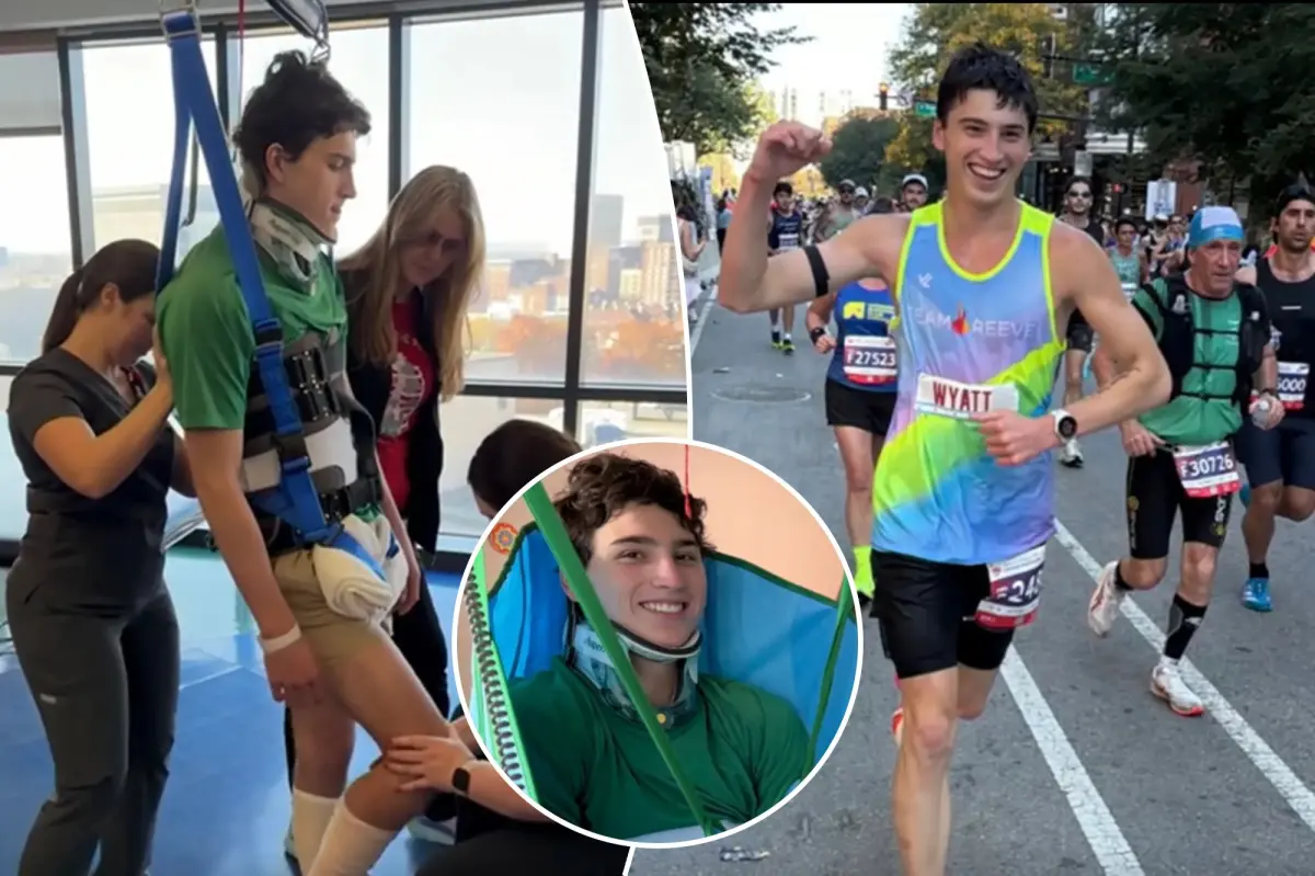 Kentucky teenager Wyatt Anderson completes Chicago Marathon under a year after a spinal injury caused his paralysis