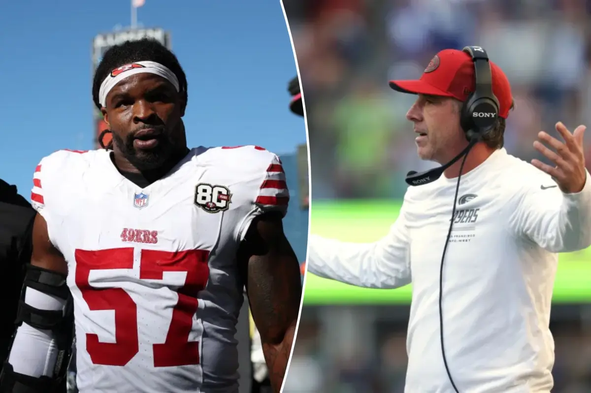 Kyle Shanahan speaks out about the NFL's choice to be strict with Dre Greenlaw following his ejection.
