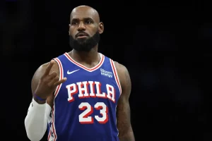 LeBron James' performance in his debut game with the 76ers