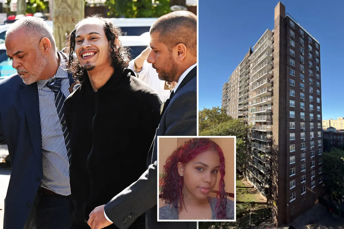 Man charged with pushing girlfriend and baby off NYC balcony shows eerie smile while being taken away by police