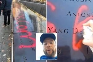 Man defaces 9/11 Memorial with spray paint as part of political demonstration in NYC
