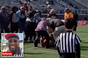 Massachusetts girls flag football match turns chaotic as coach and referee fight in front of children
