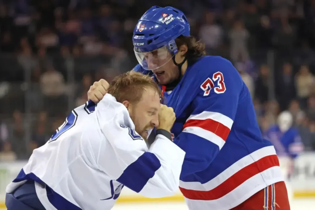 Matt Rempe returns to the lineup, makes a difference, and gets into a fight.