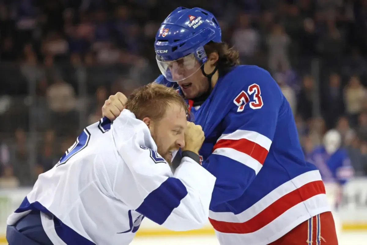 Matt Rempe returns to the lineup, makes a difference, and gets into a fight.