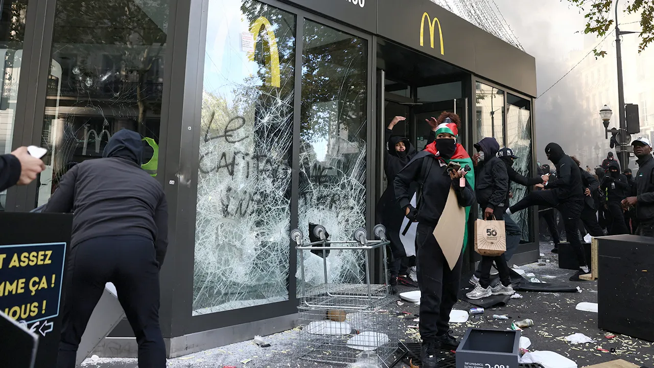 McDonald's vandalized as riots in France cause widespread destruction to businesses