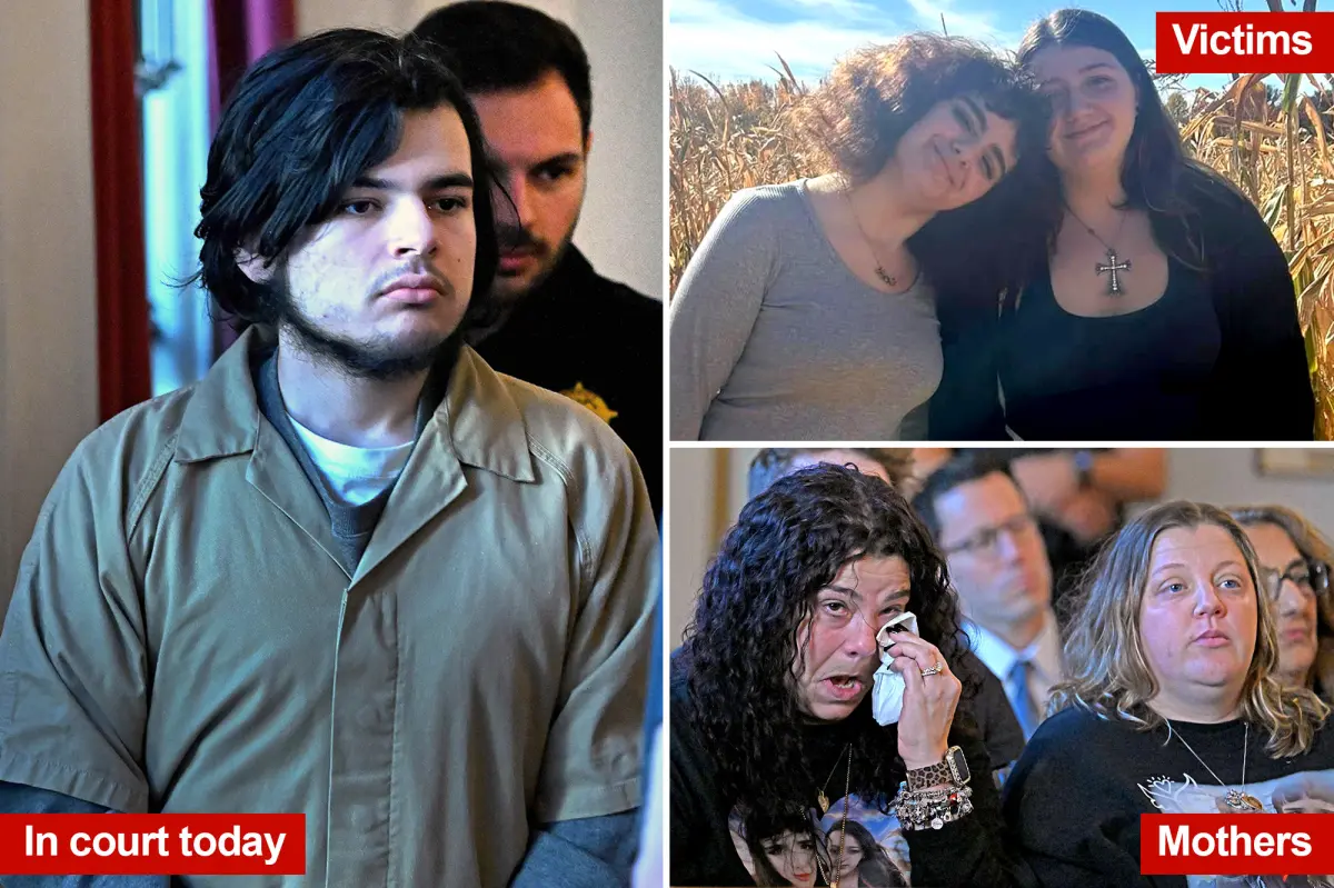 Mothers confront a teen with a blank expression accused of stalking and chasing their daughters in Cranford, New Jersey