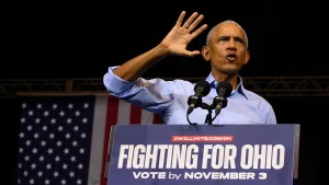 Obama ridicules Trump's White House updates, comparing them to a Cheesecake Factory at Ohio rally
