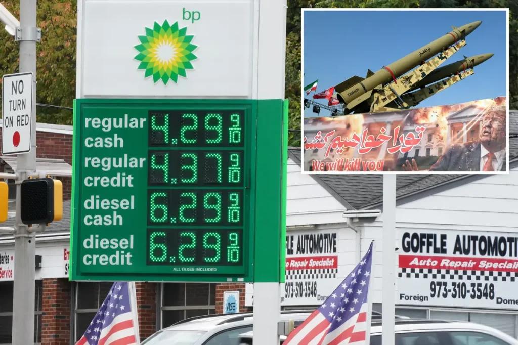 Oil prices reach a five-month peak, Dow drops 700 points due to concerns about Iran strikes and AI spending.