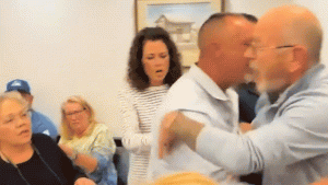 Pemberton Township Mayor Matthew Bianchini held back during a meeting