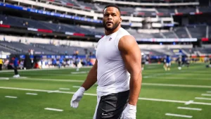 Rams will be without Aaron Donald due to back pain for the Eagles game, Sean McVay explains he&rsquo;s keeping the star safe 'from himself'