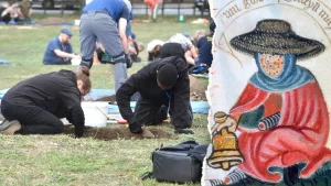 Researchers in Lincoln, England discover remains of a medieval leprosy hospital.