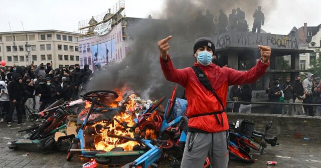 Rioting by Left-Wing Extremists Expands to Brussels, Antifa Involvement Accused