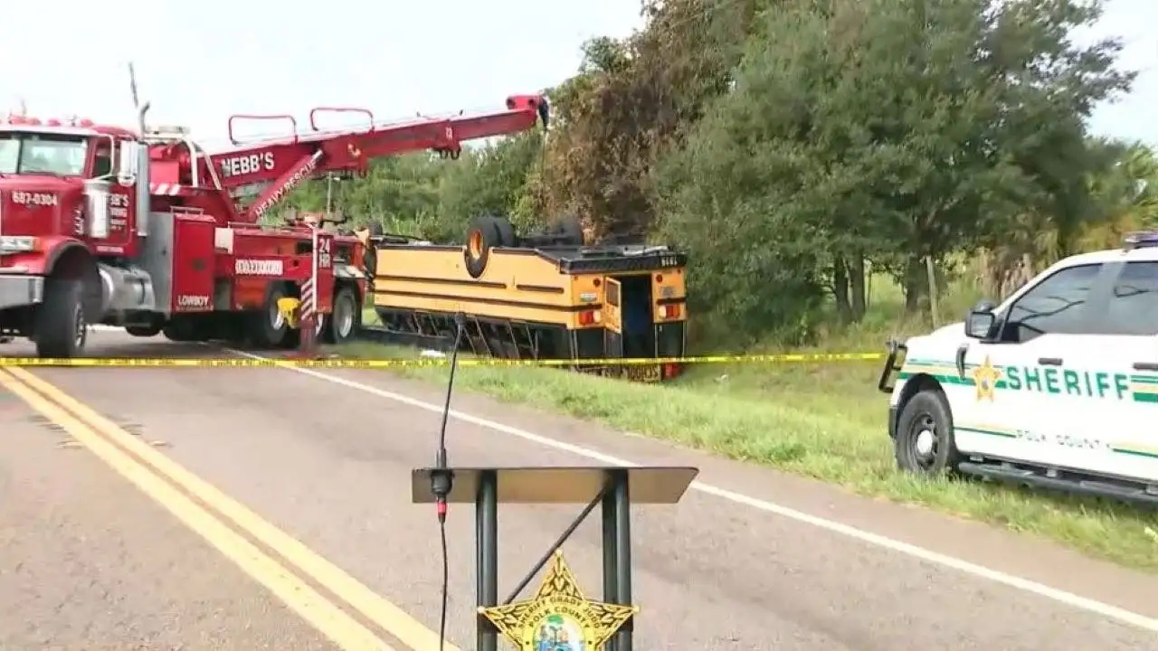School bus accident in Florida results in student death and injuries to others in Polk County