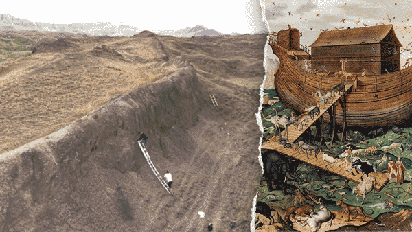 Scientists of the Noah's Ark project drill 60 feet and discover no rock at the site in Turkey.