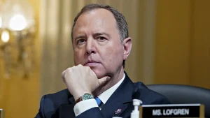 Sen. Adam Schiff claims that Trump's Justice Department is disrupting the Alaska Senate race.