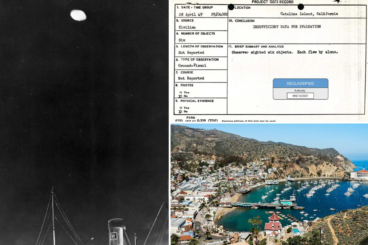 Strange UFO sightings over Catalina Island revealed in government documents
