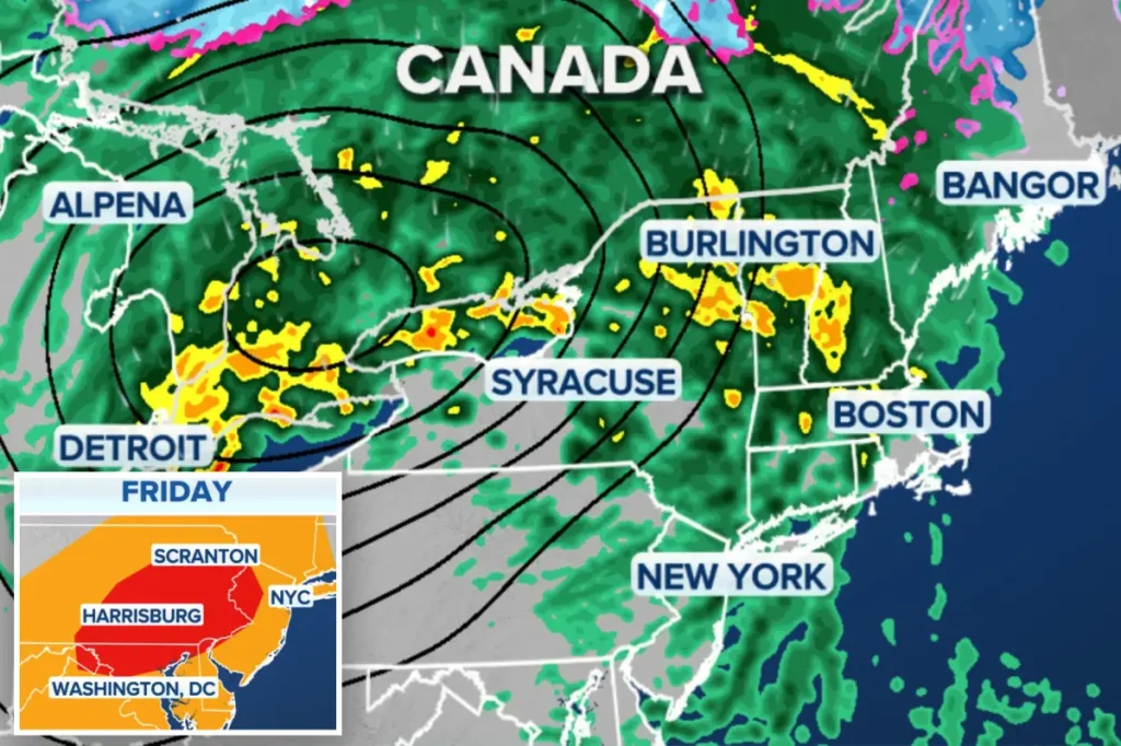 Strong storm to hit the Northeast with rain and hazardous winds ahead of the season's first significant fall freeze