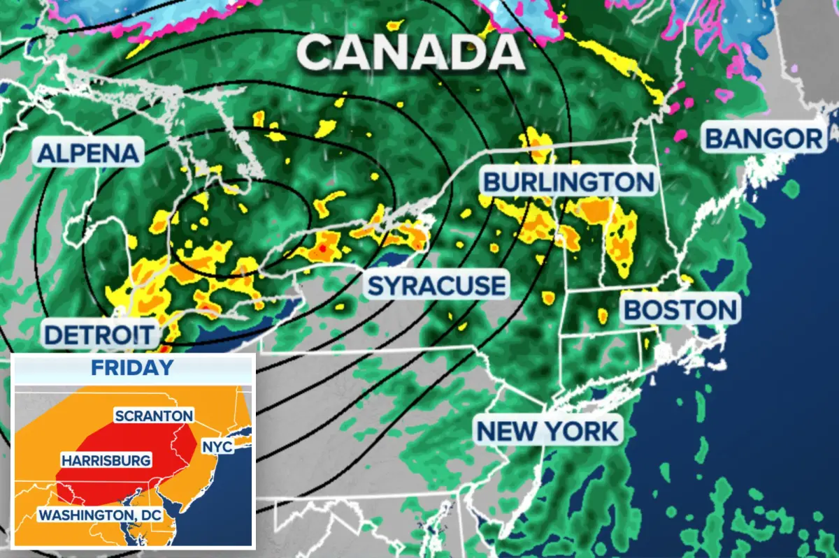 Strong storm to hit the Northeast with rain and hazardous winds ahead of the season's first significant fall freeze