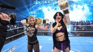 Tatum Paxley, a new face on WWE SmackDown, wins tag team championship alongside Alexa Bliss in victory over Fatal Influence.