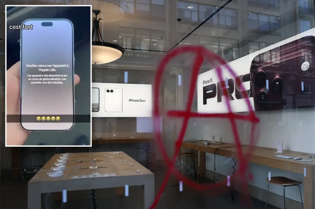 Thieves who stole iPhones in a French Apple store face an unwelcome consequence