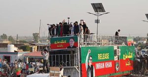 Thousands of Imran Khan&rsquo;s followers march in the capital of Pakistan.