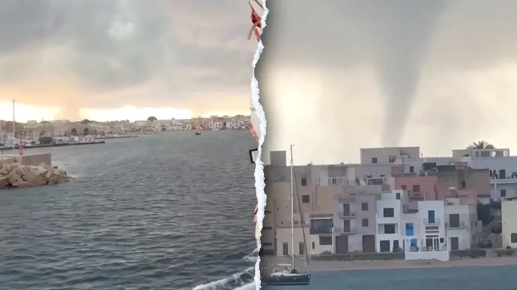 Tornado in Sicily flips cars and causes significant damage to a school in Marsala.