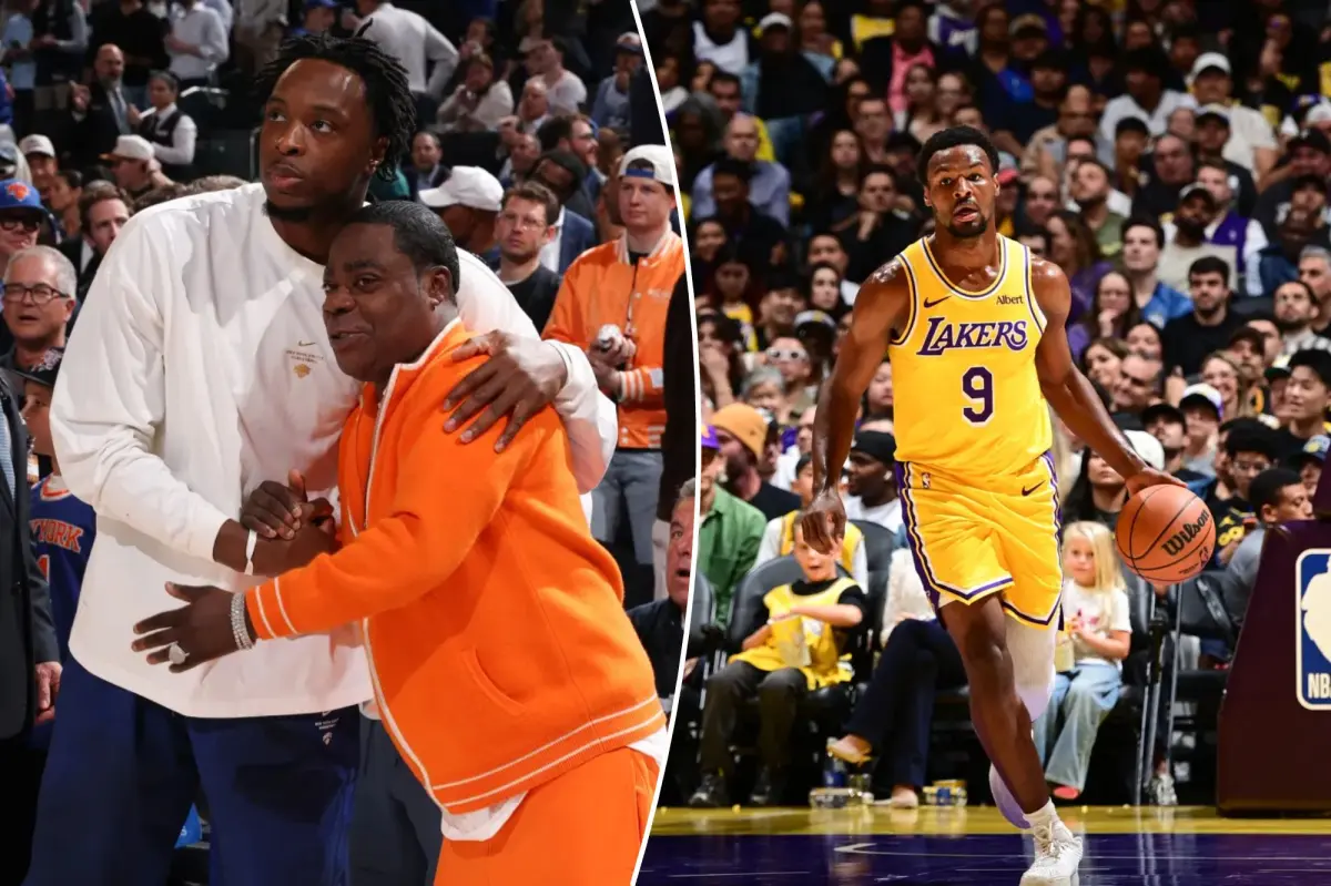 Tracy Morgan harshly jokes about Bronny James at the Knicks season opener