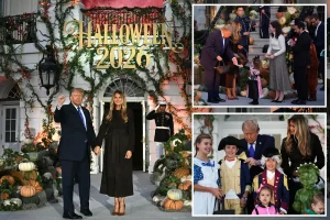 Trump and Melania delight trick-or-treaters with an Air Force One flyover during the Halloween event at the White House