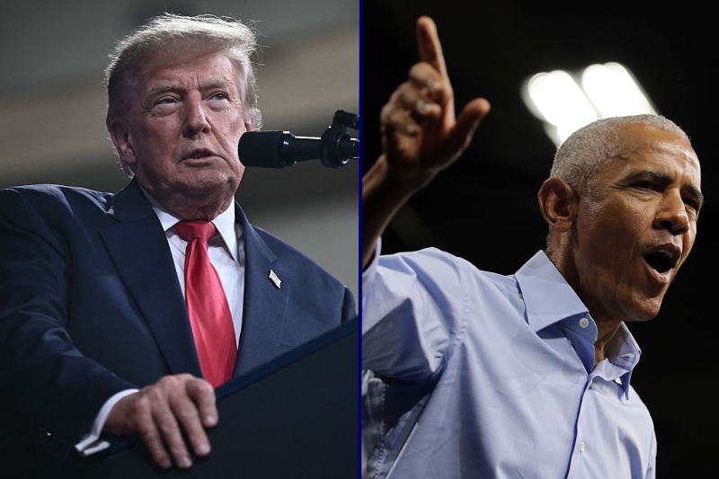 Trump and Obama exchange criticisms while campaigning in Michigan during a heated Senate race between El-Sayed and Rogers