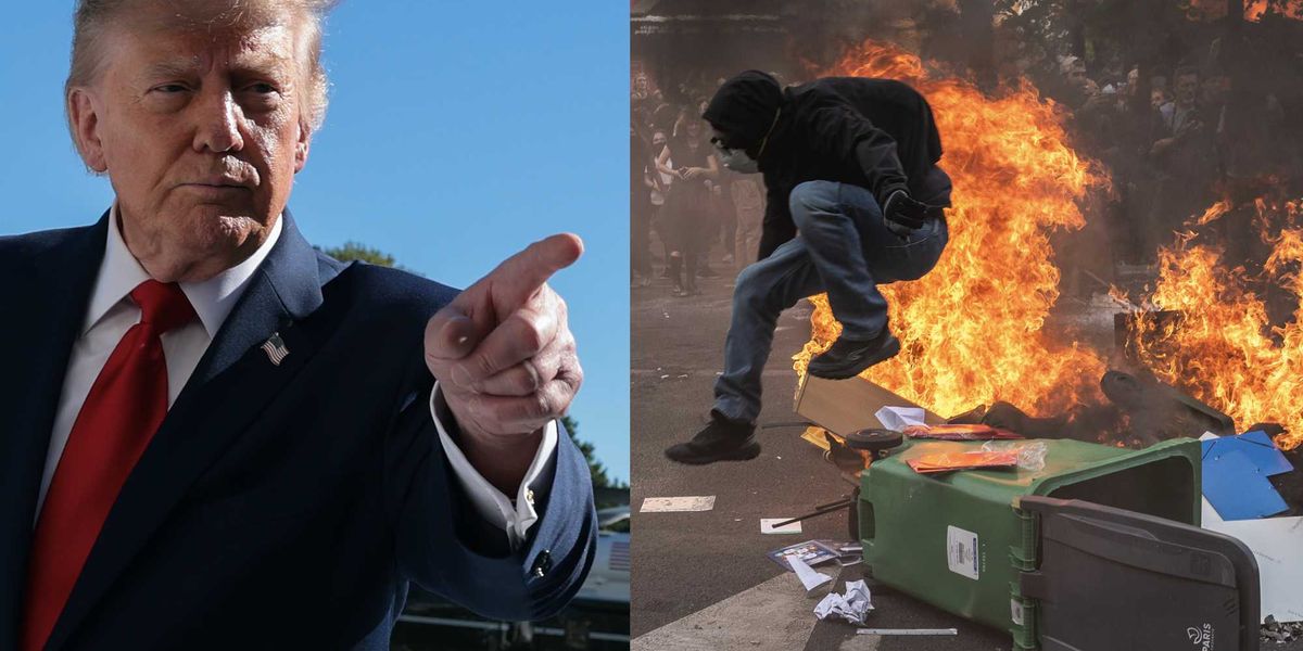 Trump attributes violent riots in France to Islam and uncontrolled mass migration, prompting a response from a French official.