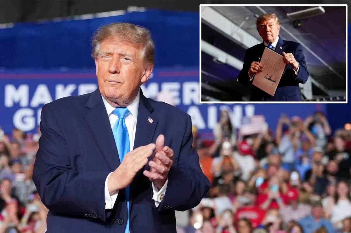 Trump issues an executive order during a rally permitting drivers to use 'tax-free red-dye diesel'