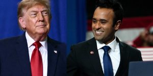 Trump supports contentious Ramaswamy advertisement and criticizes the media for pressuring him to remove it.