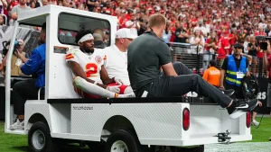 Tyquan Thornton of the Chiefs was unaware that his foot was facing the wrong way after a crucial catch.