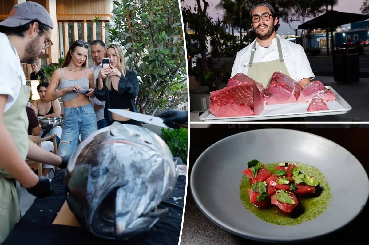 Uchi West Hollywood celebrates 216-pound bluefin tuna with a live sushi demonstration.