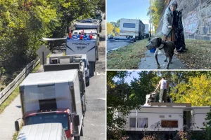 Unsightly NYC area has homeless living in RVs, trucks, and trailers