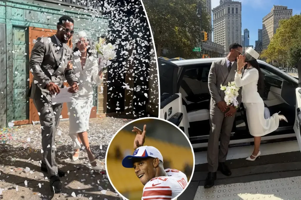 Victor Cruz ties the knot with DJ Orange Calderon in New York City