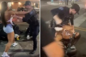 Video goes viral showing Arizona State University cheerleader pushed to the ground and beaten by police