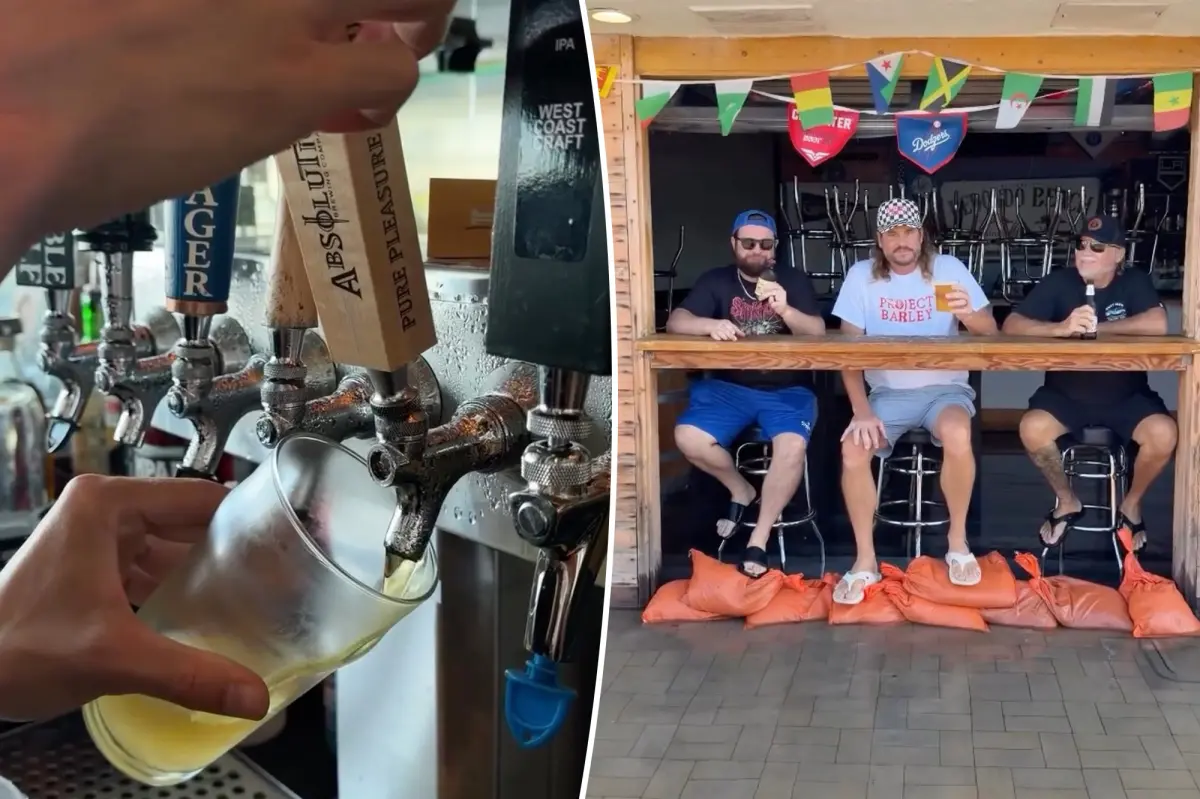 Wet Southern California bar continues serving drinks during rising tides and flooding