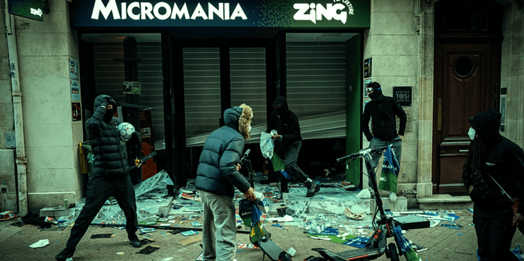 Worker at GameStop in France gains attention for brave stand against violent rioters