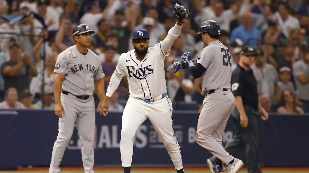 Yankees fall to Rays in ALDS Game 1 as Austin Wells is caught stealing third after ending the no-hitter